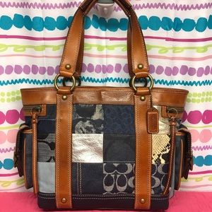 RARE COACH LIMITED EDITION DENIM PATCHWORK TOTE